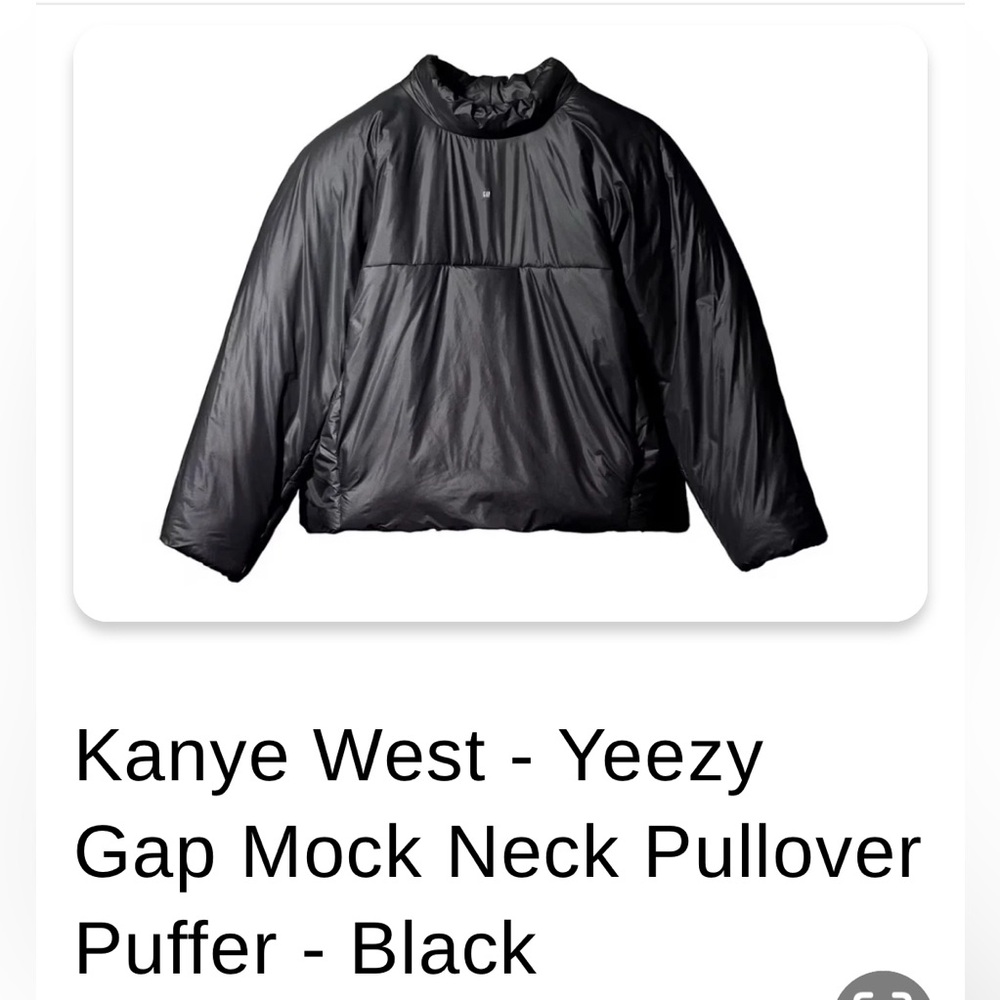 Yeezy Gap Mock Neck Pullover Puffer Jacket in Black Men’s Size XXL